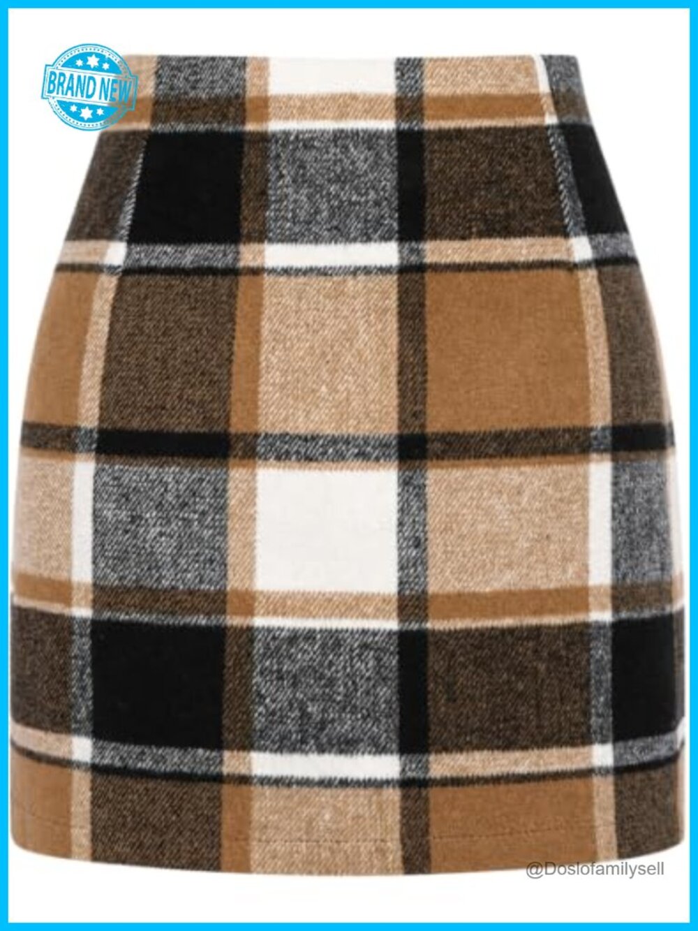 Mini Plaid Skorts High Waist Bodycon Pencil Skirt 100% Polyester